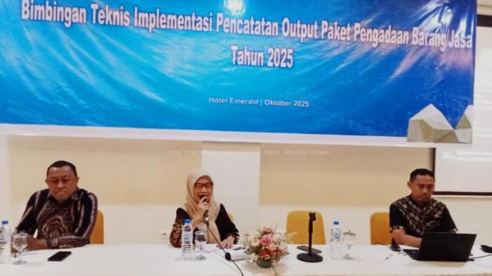 EVALUASI: Biro Pengadaan Barang dan Jasa (BPBJ) Setda Provinsi Maluku Utara menggelar bimbingan teknis (bimtek) tentang implementasi pencatatan output paket pengadaan