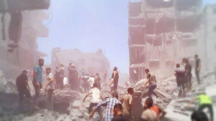 PERANG - Israel kembali menyerang sebuah sekolah di jalur Gaza hingga menewaskan dan melukai tujuh orang dalam sehari.