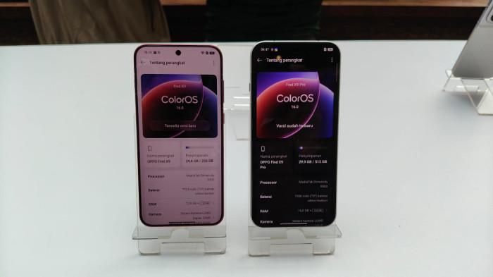 Tampilan layar OPPO Find X9 (kiri) dan OPPO Find X9 Pro.