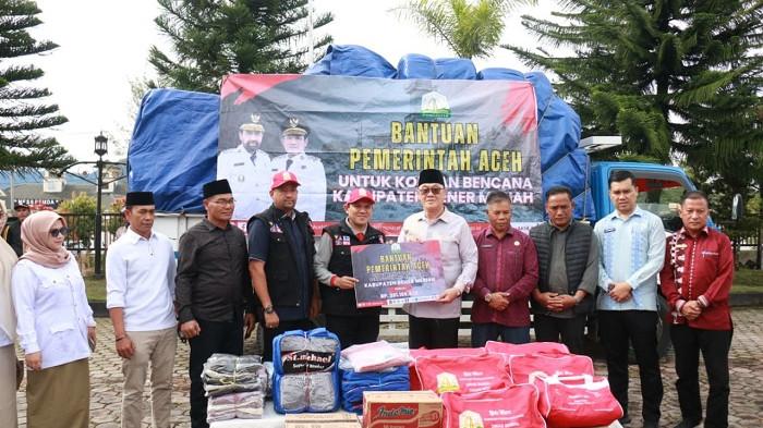 Siaga Bencana, Bupati Bener Meriah Terima Bantuan Logistik dari Pemerintah Aceh