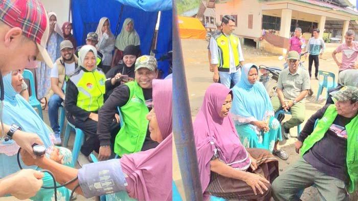 Anggota Komisi V DPR RI, H Ruslan Daud (HRD) bersama pengungsi korban banjir dan tanah longsor di Desa Babah Suak, Kecamatan Kutablang, Bireuen.