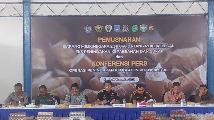 Bea Cukai Langsa Musnahkan Rokok Illegal Diduga asal Thailand