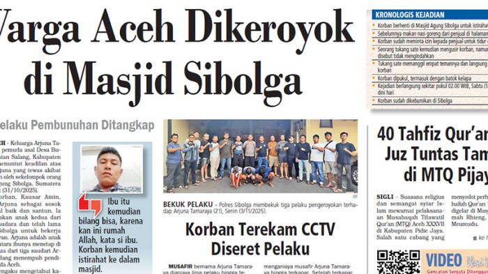 Warga Aceh Dikeroyok di Masjid Sibolga, 4 Pelaku Pembunuhan Ditangkap