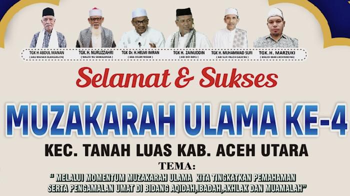 Muzakarah yang Diisi Enam Ulama Kharismatik Aceh di Tanah Luas Dibuka Wakil Bupati Aceh Utara