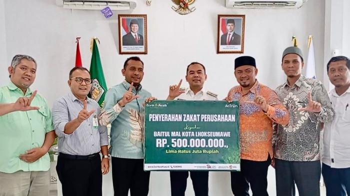 Baitul Mal Lhokseumawe Terima Rp 500 Juta Zakat dari BAS