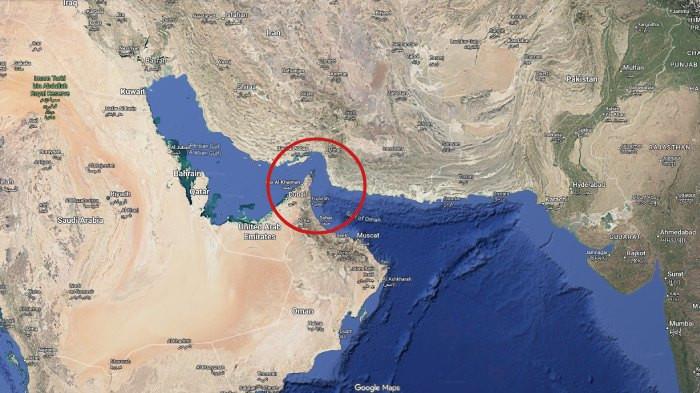 Peta Selat Hormuz.