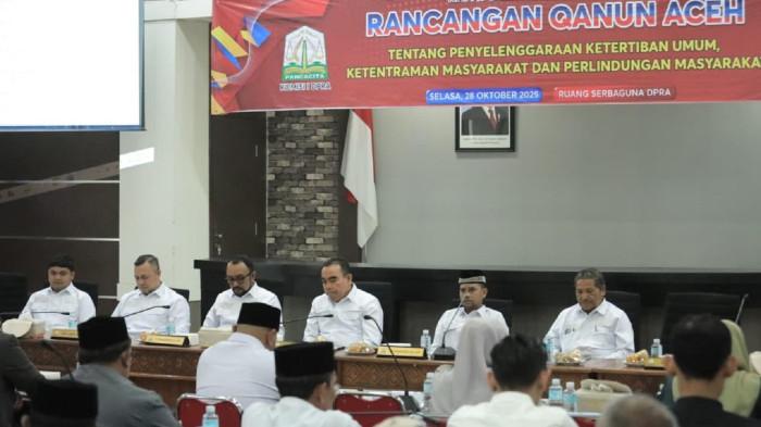 DPRA Gelar RDPU Raqan Trantibumlinmas, Tgk Muhar: Ketertiban dan Ketentraman Modal Pembangunan Aceh