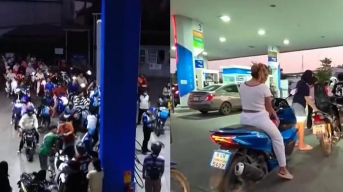 Tangkap Layar CH7HD News Thailand yang memerlihatkan antrean warga Thailand