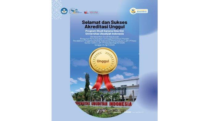 Program Studi Sarjana Ilmu Gizi Universitas Ubudiyah Indonesia (UUI) resmi meraih Akreditasi Unggul dari LAM-PTKes, sekaligus menjadi yang pertama di Aceh dengan capaian tertinggi di bidang pendidikan kesehatan.