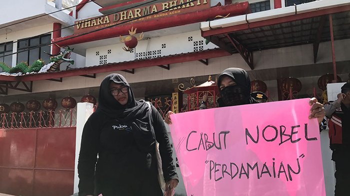BREAKING NEWS - Vihara Budha di Peunayong Banda Aceh Didemo, Ini Foto-Fotonya
