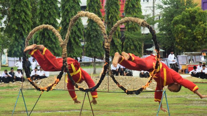 Atraksi Bela Diri Meriahkan Hari Santri Nasional 2025 di Lapangan Hiraq Lhokseumawe