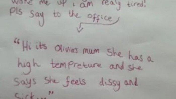 Surat anak kepada ibunya agar diizinkan libur dari sekolah (MIRROR)