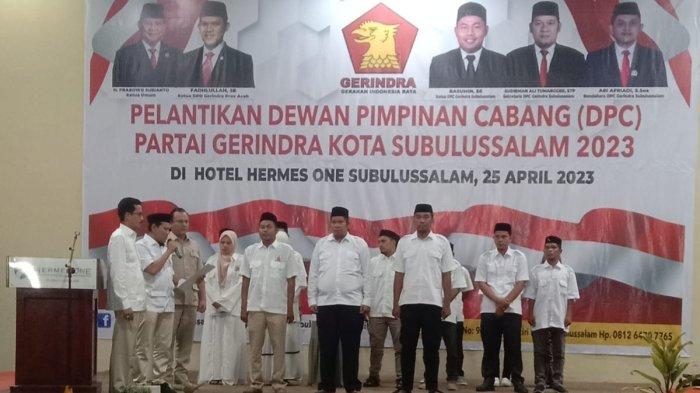 Pimpin DPC Gerindra Kota Subulussalam, Rasumin Target Rebut Kursi Pimpinan DPRK