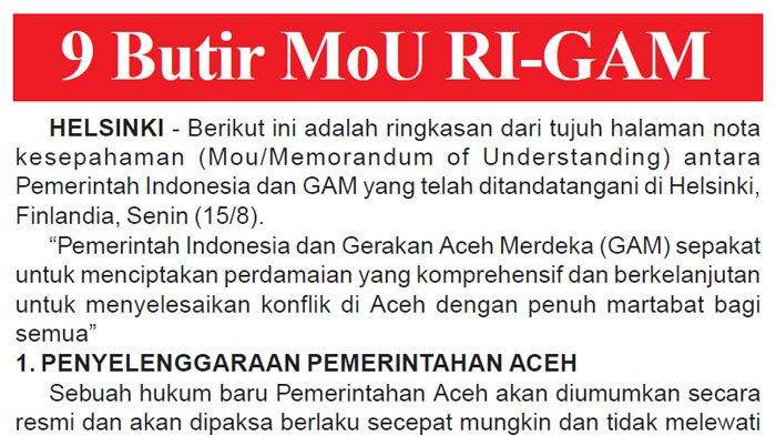 15 Tahun Damai Aceh - Isi Kesepakatan Damai RI-GAM