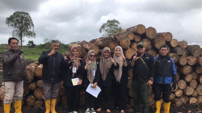 Empat Mahasiswi Unimal Praktik Kerja Lapangan di Tempat Penumpukan Kayu Industri Bener Meriah