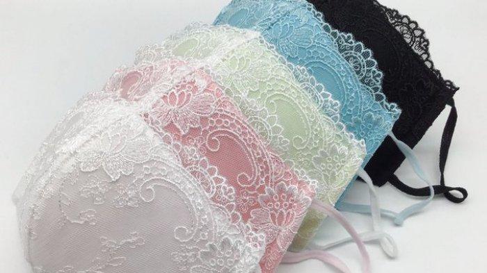Masker bra ini diproduksi dengan berbagai warna pastel. (Twitter Atsumi Fashion)