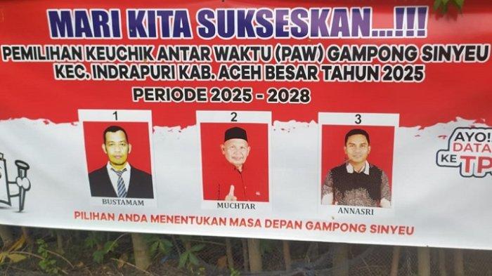 PEMILIHAN KEUCHIK - Annasri yang sehari-hari berprofesi sebagai penyalur koran Harian Serambi indonesia dan Prohaba untuk kawasan Kecamatan Indrapuri dan sekitarnya resmi terpilih sebagai Keuchik Antar Waktu Penganti antar waktu (PAW) Gampong Sinyeu, Kecamatan Indrapuri, Kabupaten Aceh periode 2025-2028. Ia memperoleh suara terbanyak dalam pemilihan yang digelar oleh Panitia Pemilihan Keuchik (P2K), pada Minggu (19/10/2025) di halaman Meunasah Gampong Sinyeu.