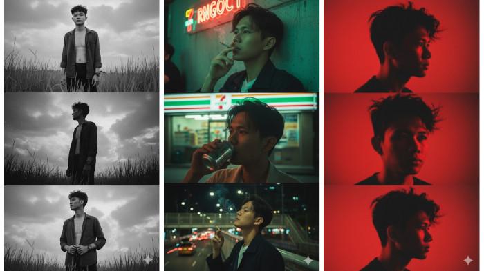 Prompt Gemini AI Foto Gaya Editorial Monokrom Kolase Tiga Pose, Cocok Upload ke IG dan TikTok
