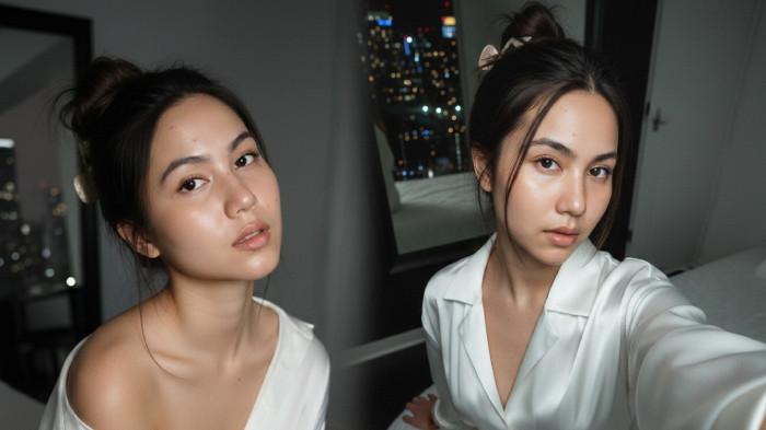 prompt gemini AI Potret Selfie Sensual Bergaya 2000-an