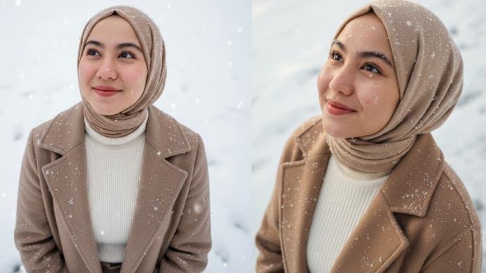 prompt gemini Potret Gembira dari Sudut Pandang Tinggi