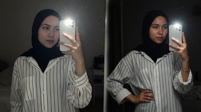 PROMPT GEMINI AI - Contoh foto hasil editan Gemini AI dari foto selfi menggunakan prompt Potret Selfie yang Santai di Kamar Tidur, Senin (15/12/2025).