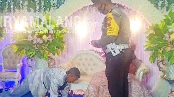 Viral! Pengantin Pria Dihukum Push-Up di Pelaminan, Gara-gara Tak Pakai Masker Saat Gelar Hajatan