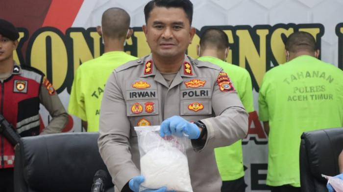 Gubuk Transaksi Narkoba di Aceh Timur Digerebek, Tiga Tersangka Diamankan