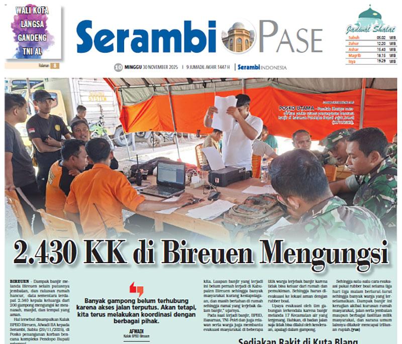 2.430 KK di Bireuen Mengungsi