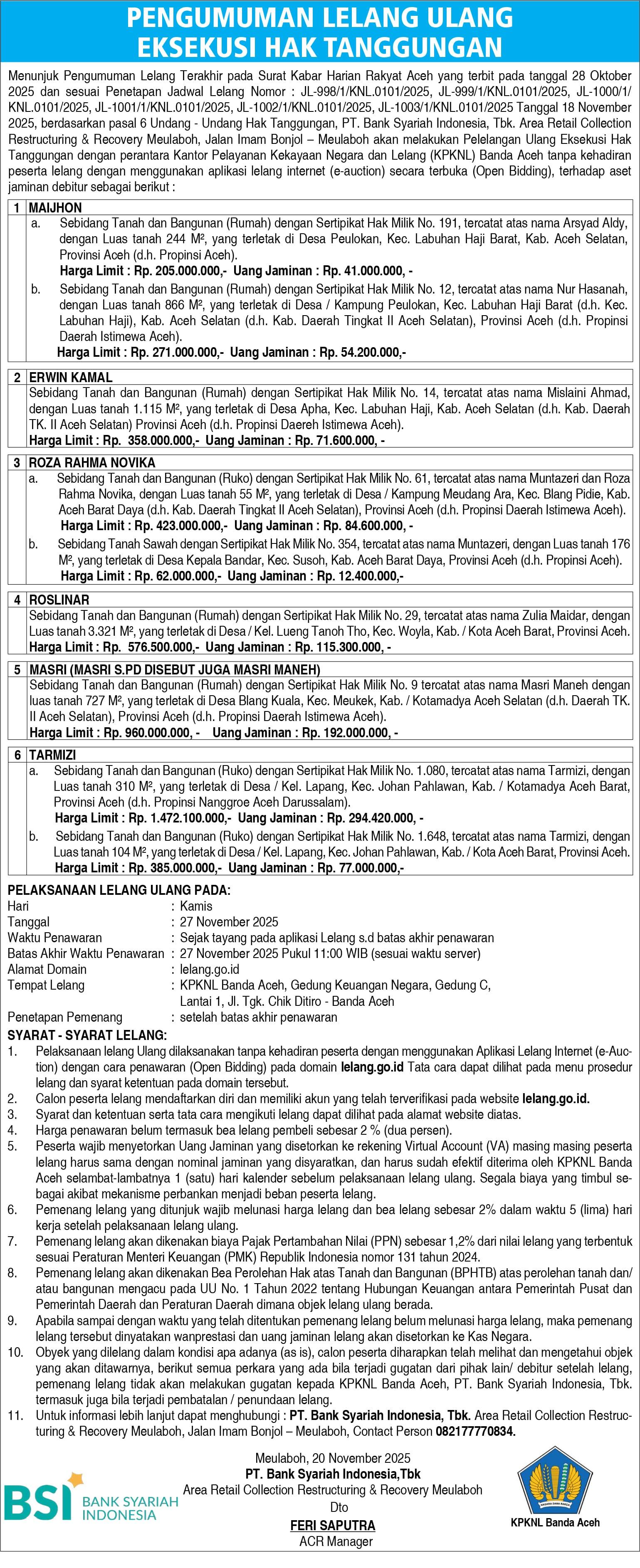 Pengumuman Lelang