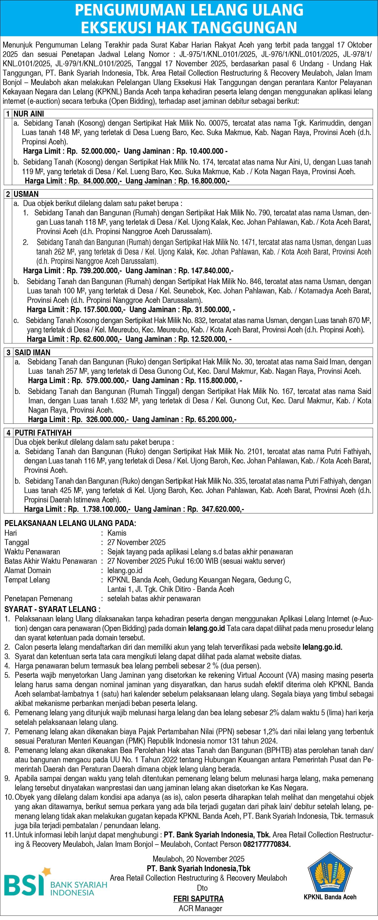 Pengumuman Lelang