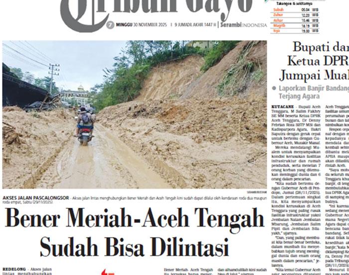 Bener Meriah-Aceh Tengah Sudah Bisa Dilintasi
