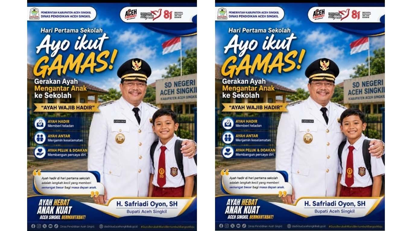 Besok Hari Pertama Sekolah, Pemkab Aceh Singkil Ingatkan Ayah Antar Anak - Serambinews.com