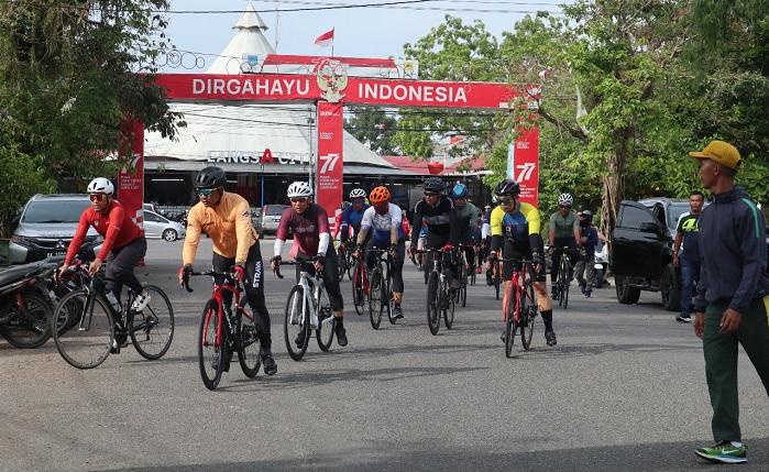 Pj Wali Kota Langsa Sambut Pangdam IM dan Rombongan Gowes Grand Fondo Aceh di Merdeka Walk