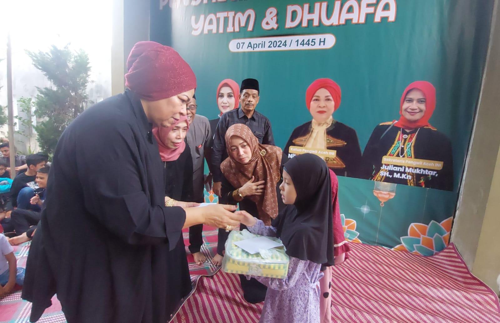 Diwarnai Tangis Haru, Ratusan Anak Yatim di Lhokseumawe Dapat Santunan dari INI Aceh