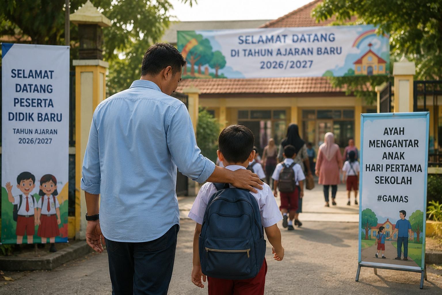 Tahun Ajaran Baru, Heboh Gerakan Ayah Antar Anak ke Sekolah: Penelitian Sebut Anak Lebih Berprestasi - Serambinews.com