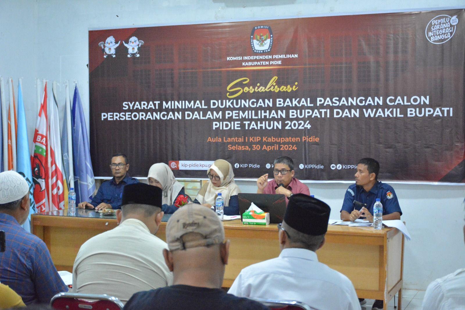 Pendaftaran Mulai Mei 2024, Enam Bakal Calon Bupati Dapat Sosialisasi dari KIP Pidie