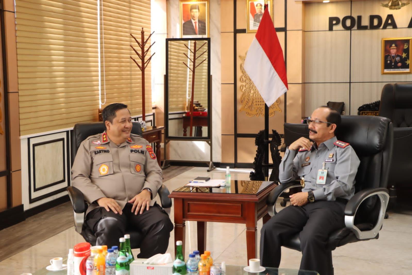 Terima Kunjungan Kakanwil Kemenkumham Aceh, Kapolda Siap Bangun Sinergisitas