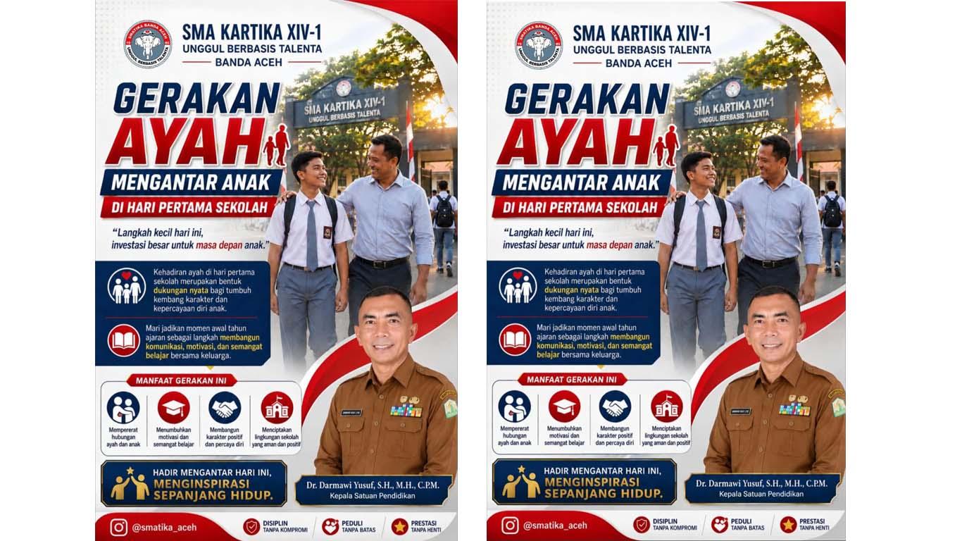 Kepala SMA Unggul Berbasis Talenta Banda Aceh Ajak Orang Tua Antar Anak Hari Pertama Sekolah - Serambinews.com
