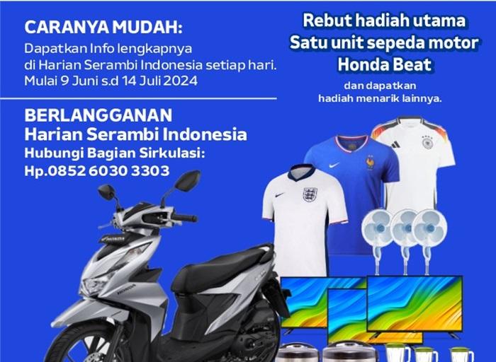 Serambi Gelar Kuis Tebak Pemenang dan Juara Euro 2024, Hadiah Utama Sepmor, Kirim Kupon Sebanyaknya