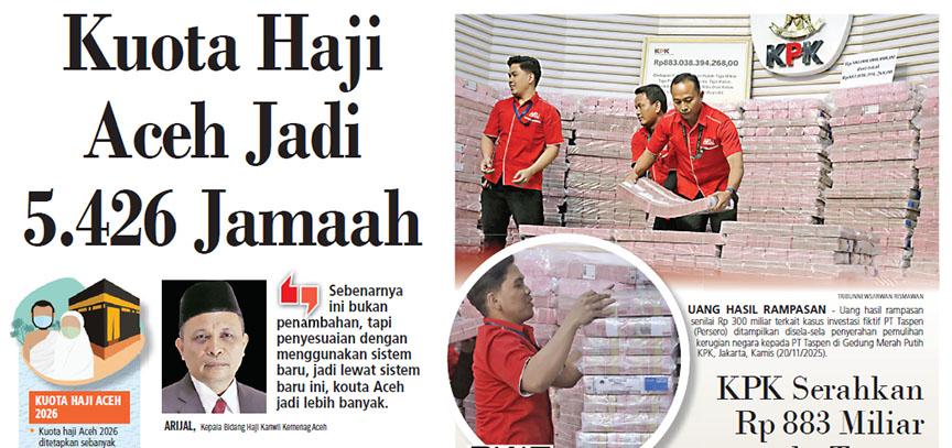 Kuota Haji Aceh Jadi 5.426 Jamaah