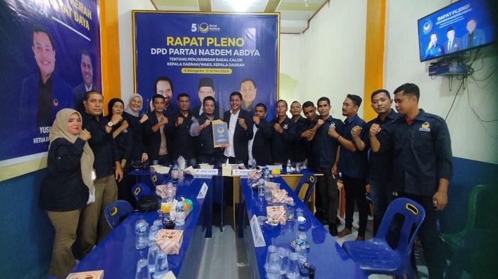Pleno DPD Partai NasDem Abdya Sepakat Mengusung Yusran Sebagai Cawabup Abdya