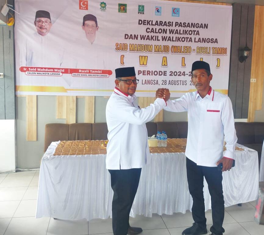 Eks Kombatan GAM Rusli Tambi Dideklarasikan Dampingi Mantan Pj Wali Kota Maju di Pilkada Langsa