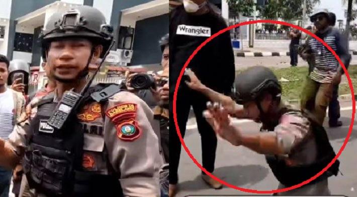 Sosok Aipda Andi Hidayat, Rela Berlutut Ditengah Ricuh Massa Pulau Rempang: Kita Bersaudara