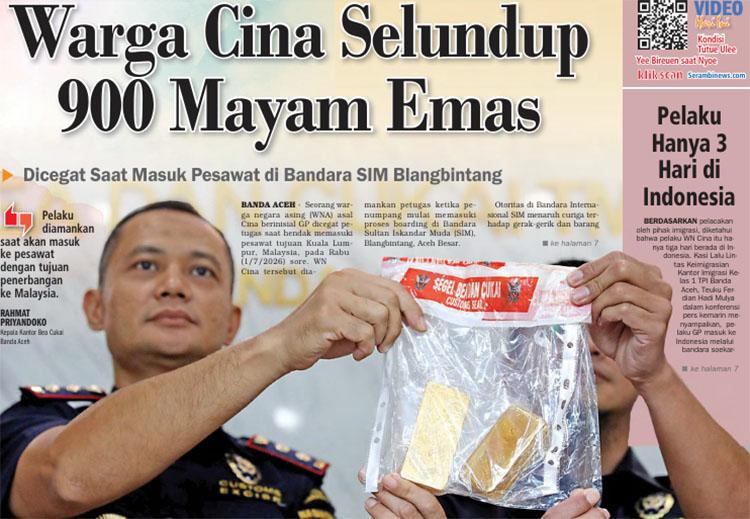 Warga Cina Selundup 900 Mayam Emas, Dicegat Saat Masuk Pesawat di Bandara SIM Blangbintang - Serambinews.com
