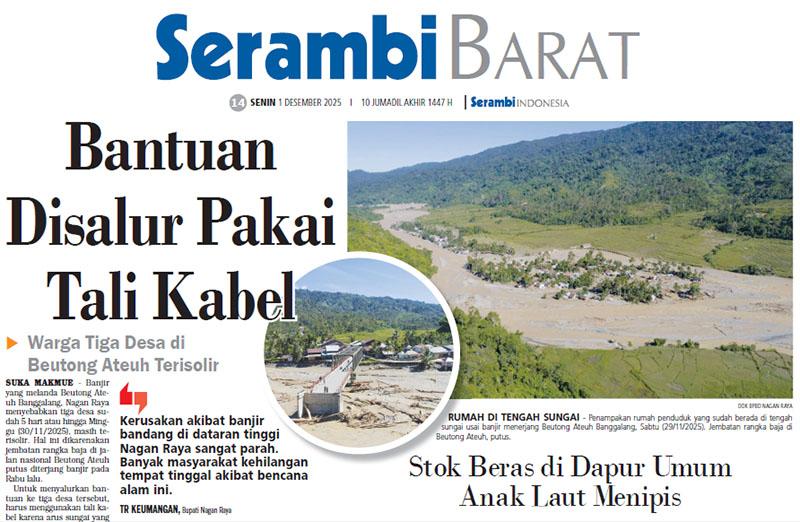 Warga Tiga Desa di Beutong Ateuh Terisolir,  Bantuan Disalur Pakai Tali Kabel