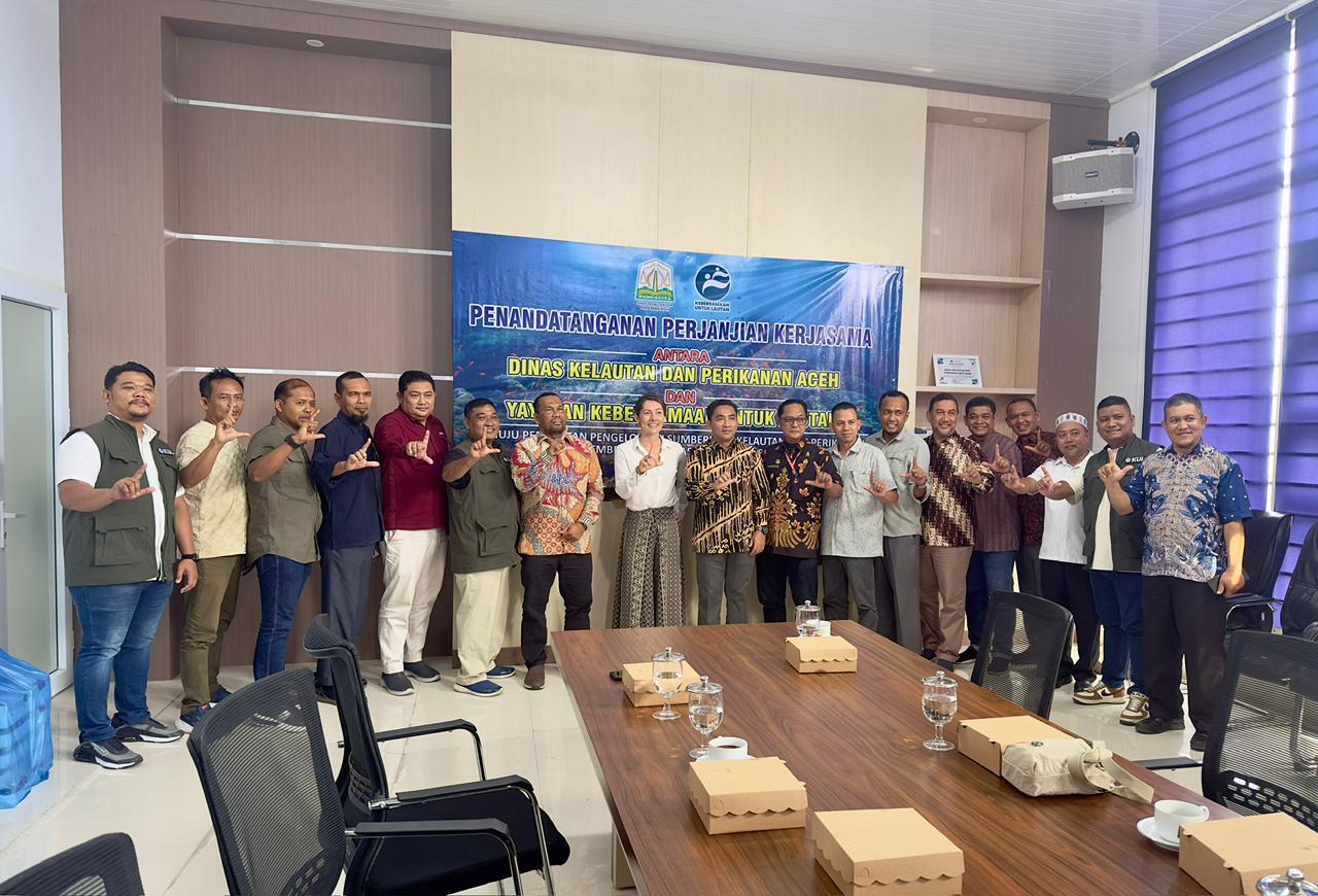 Dinas Kelautan dan Perikanan (DKP) Aceh menjalin kerja sama dengan Yayasan Kebersamaan untuk Lautan (KUL) dalam upaya memperkuat perlindungan hiu dan pari yang terancam punah di perairan Aceh. Kerja sama tersebut ditandai dengan penandatanganan Perjanjian Kerja Sama (PKS) yang berlangsung di Aula Kantor DKP Aceh, Kamis (4/6/2026).