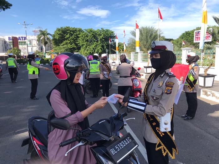 Peringati Hari Jadi, Polwan di Banda Aceh Bagi Sembako dan Masker, Ini Lokasinya