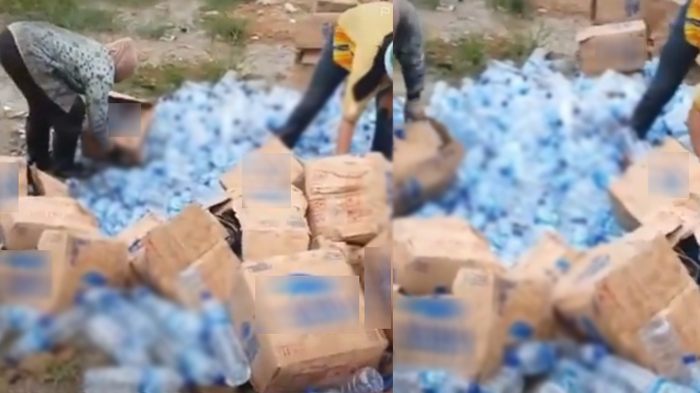Viral Video Warga Buang Ratusan Botol Air Mineral Produk Prancis, Ada yang Menilai Mubazir