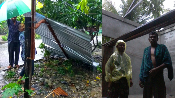 Angin Puting Beliung Rusak Atap Rumah Amrizal