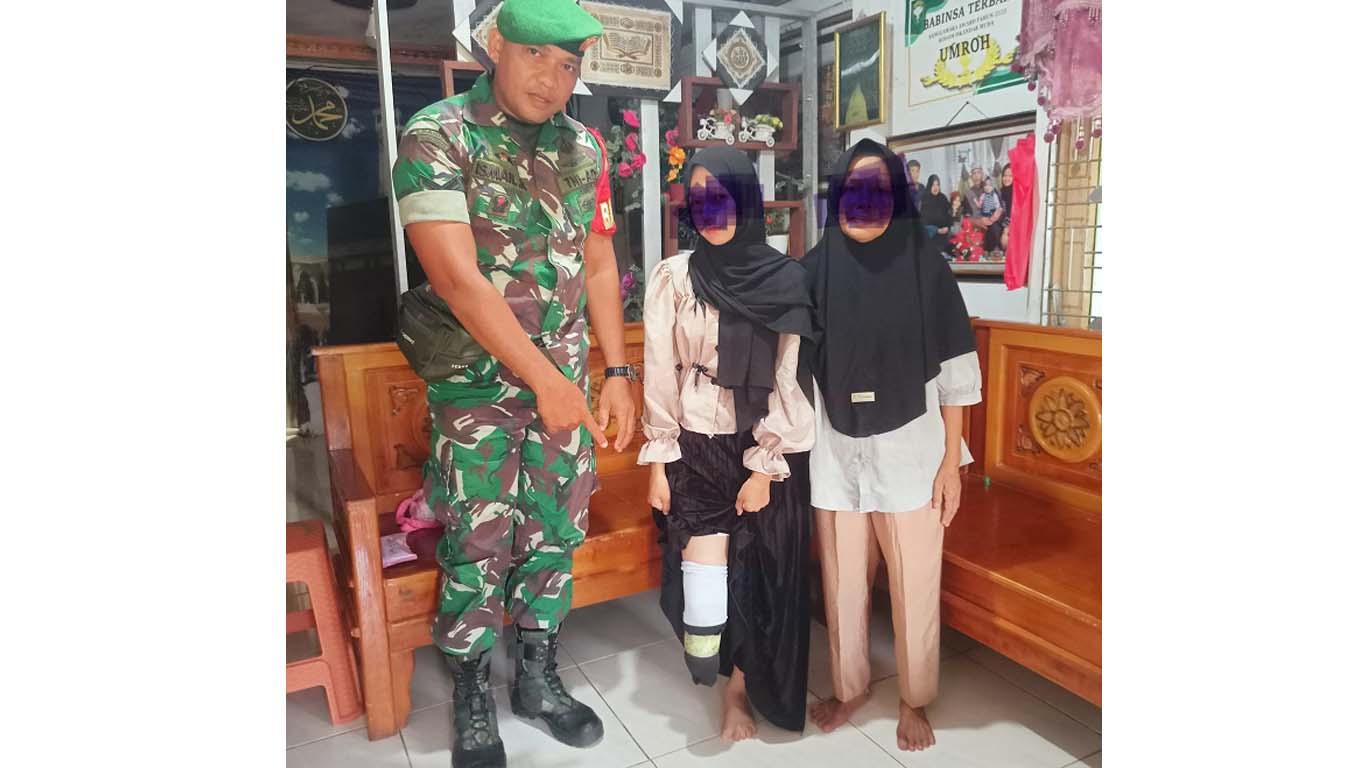 Butuh Kaki Palsu, Siswi SMP di Aceh Tamiang Temui Babinsa
